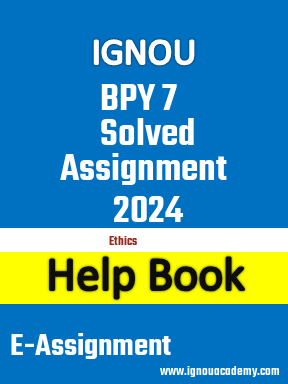IGNOU BPY 7 Solved Assignment 2024